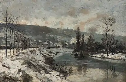 Paysage hivernal à la rivière (c.1880)