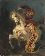 Rider Attacked by a Jaguar, 1855. National Gallery in Prague