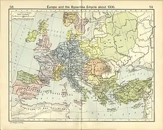 Map of Rus' in Europe in 1000 (1911)