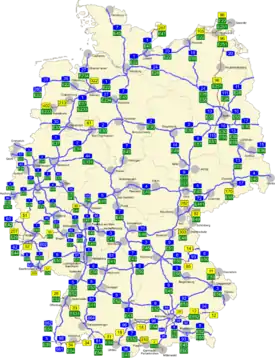 Germany has 40 European routes