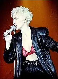 Scottish singer Annie Lennox of Eurythmics in 1986.