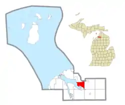 Location within Charlevoix County