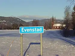 View of the village road sign