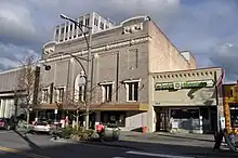 A theater building photographed from a city street