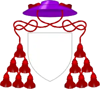 Generic coat of arms of a protonotary apostolic: amaranth galero with 12 scarlet tassels