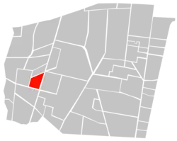 Location of Extremadura Insurgentes (in red) within Benito Juárez borough