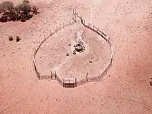 Self Mustering yards shown from a drone photo