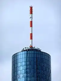 Antenna atop the Main Tower in Frankfurt, Germany