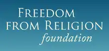 Blue rectangle with white text that reads "Freedom From Religion Foundation"