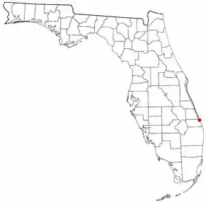 Locations of St. Lucie Inlet, Florida