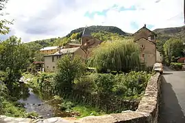 A view from the bridge over the river in Fraissinet-de-Fourques