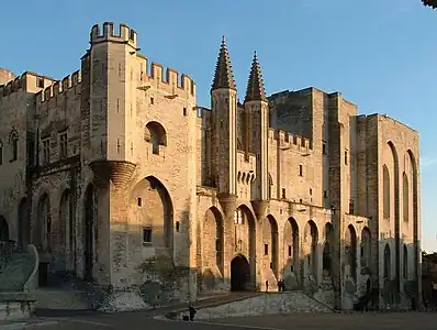 The façade of the Palais des Papes