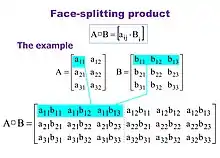 Face-splitting Product of matrices