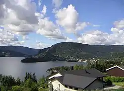 View over Strandefjorden, with Fagernes to the right