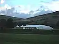 Marquee used during Queen Elizabeth II's visit to the Whitewell Estate in 2006