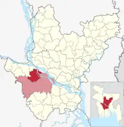 Location of Faridpur Sadar