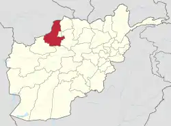 Map of Afghanistan with Faryab highlighted