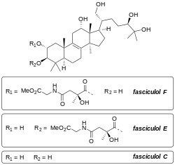 Chemical structures of fasciculols C, E and F