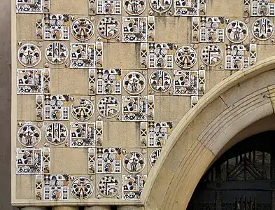 Facade of Fasori Reformed Church by Aladár Árkay in Budapest