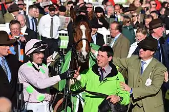 Faugheen in the winner's enclosure at Cheltenham 2015