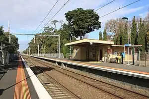 Citybound view from Fawkner platform 1 looking towards platform 2