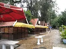 Six small chalets in a pedestrian street