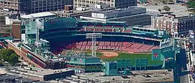 Fenway Park, home of the Boston Red Sox, is located in the Fenway–Kenmore neighborhood.