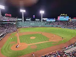 Image 24Fenway Park, home of the Boston Red Sox. The Green Monster is visible beyond the playing field on the left. (from Baseball)