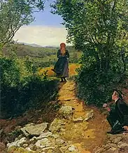 Die Erwartete (The Expected; 1860). This particular painting has been the subject of speculation among time travel enthusiasts who have claimed that the woman in the painting is holding an iPhone or similar example of modern technology. Art historians have pointed out that it is, in fact, a small prayer book common to the era.