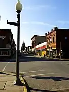 Looking down historic Fifth Street within the Village of Calumet in 2017