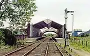 The station before completion of the roof restoration (1992)