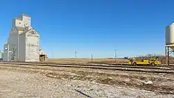 Grain elevator and fire truck in Fillmore