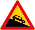 Steep hill downwards  (formerly used )