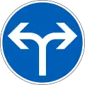 Direction to be followed (turn left or right)  (formerly used )