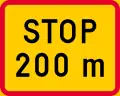 Distance to the compulsory stop  (formerly used )