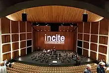 The Great Hall at FirstOntario Concert Hall's stage viewed from the first balcony