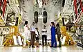 President Obama and his family view Atlantis at OPF-1.