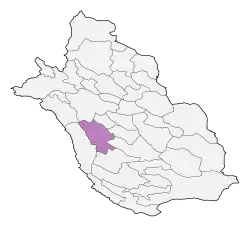 Location of Firuzabad County in Fars province