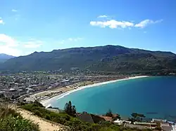 The view of Fish Hoek Bay from Elsie's Peak towards Clovelly.