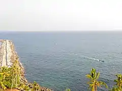 A fishing boat near Tangasseri breakwater