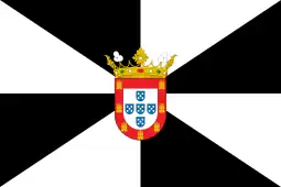 Flag of Ceuta, Spain (gyronny)