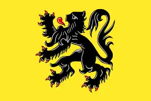 Image 33The flag of Flanders incorporating the Flemish lion, also used by the Flemish Movement. (from History of Belgium)