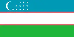 Flag of Uzbekistan (crescent and twelve stars)