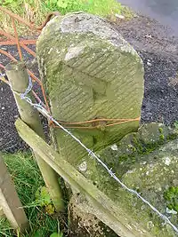 A stile with unusual slots at Flashwood Farm, Darly, Scotland.