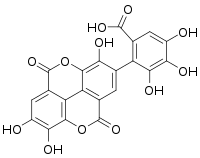 Chemical structure of flavogallonic acid dilactone