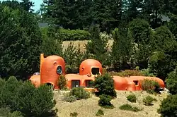 View of the Flintstone House from Doran Memorial Bridge on Interstate 280 (June 2007)