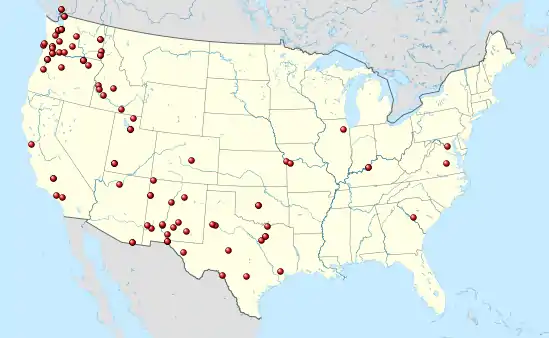 July 1 - Continued reports in Washington, Oregon, California, Idaho, Utah, New Mexico, and Texas. First report from South Carolina.