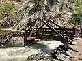 The footbridge at the base of Fish Creek Falls