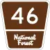 Forest Route 46 marker