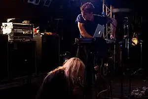 Freddy Ruppert of Former Ghosts and Zola Jesus performing in Stockholm, November 2010.